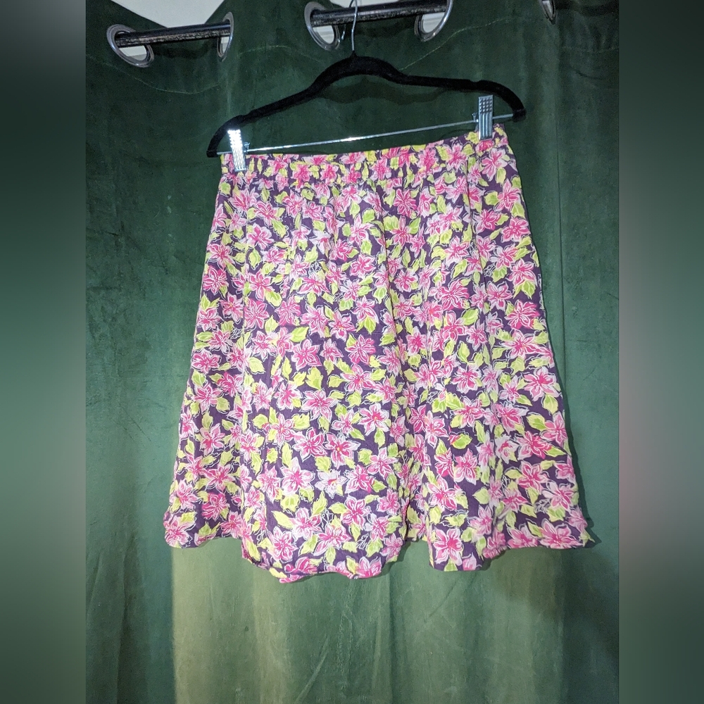 2000s Silk Floral Skirt